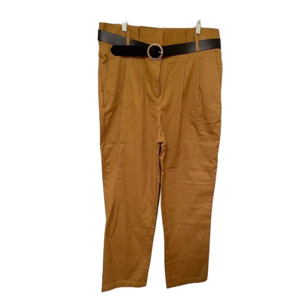 Ophelia Roe Ankle Mid Rise Tapered Leg Belted Pants Slacks NWT Size 24 - Picture 1 of 5
